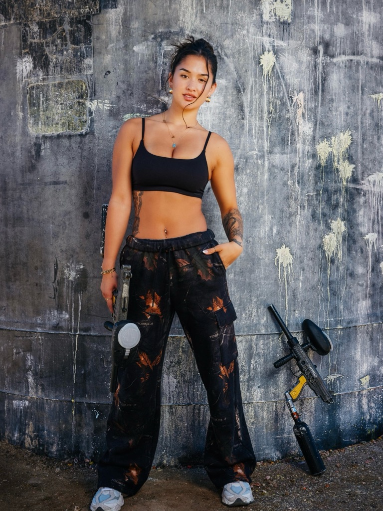 Youngla Bling Camo Hoodie And Cargo Joggers Sweats Set